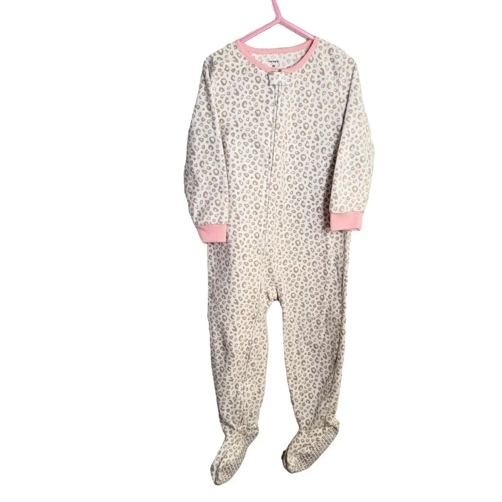 Carter’s Toddler Footed Pajamas Fleece One‑Piece Sleeper Size 4T